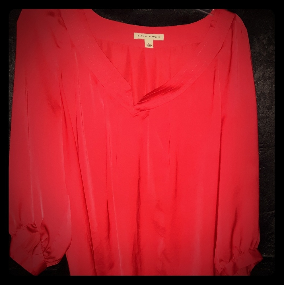 Banana republic red blouse xl